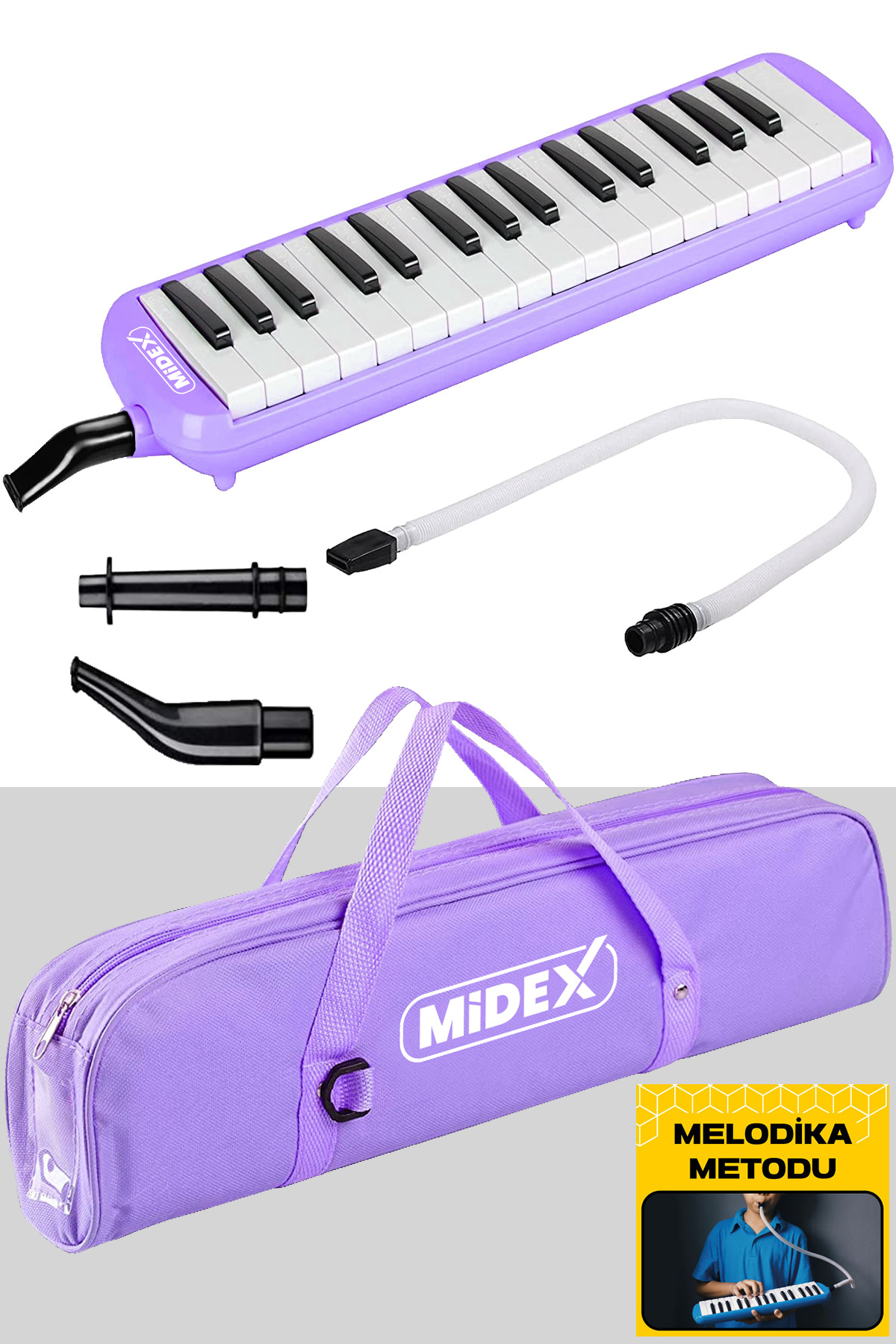 Midex Ml-32pk Pembe Melodika Seti 32 Tuşlu Metod Hediye (TUŞLARDA