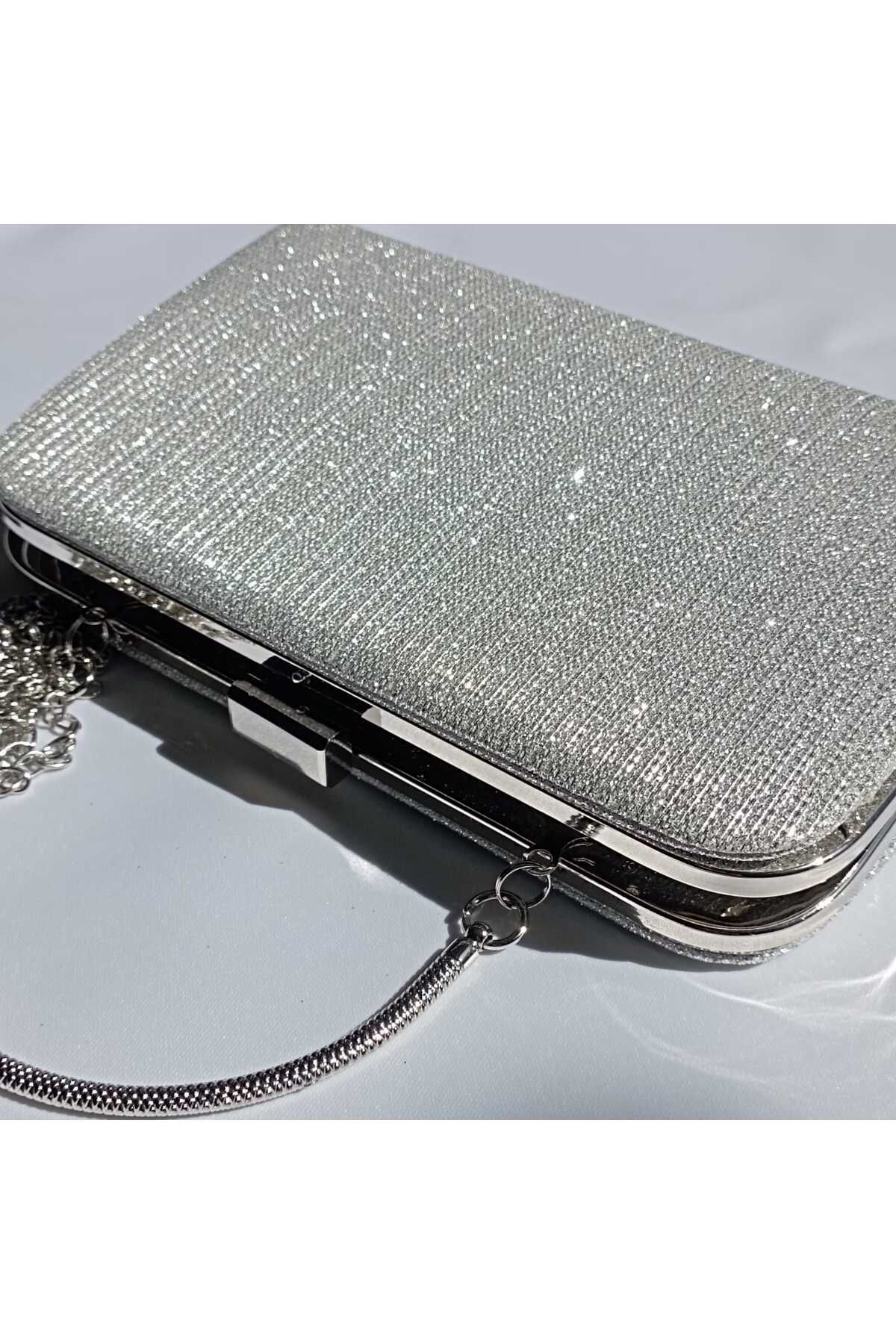 Plain silver clutch sales