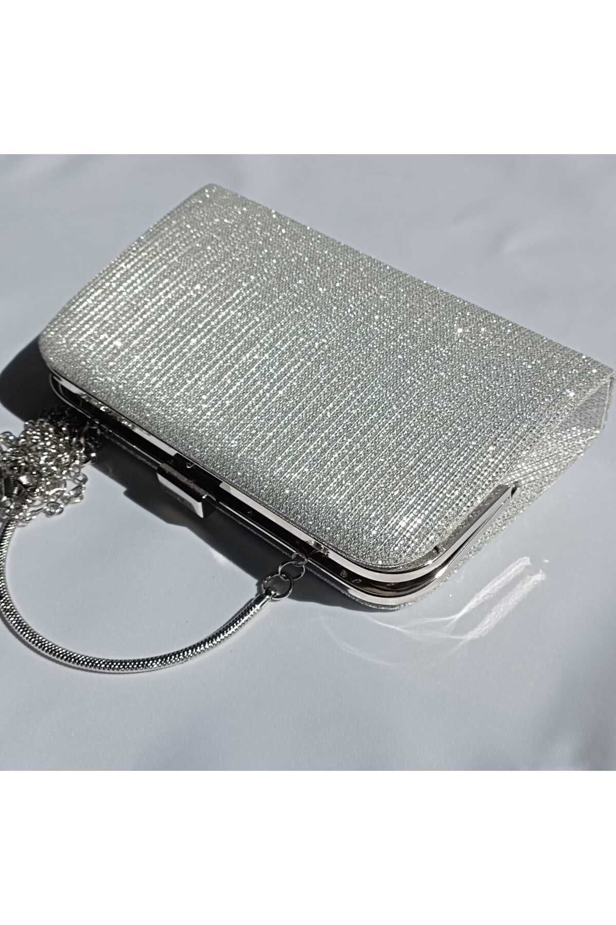 Plain silver cheap clutch bag