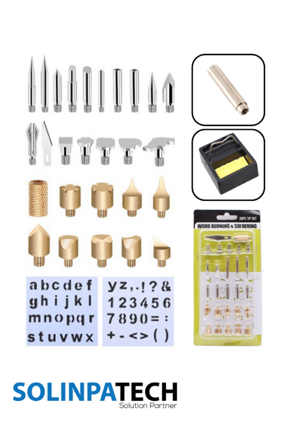 SolinpaTech 29 Parça Ahşap Yakma Uç Seti – Ağaç Dağlama, Kesme, Oyma, Kabartma Uçları
