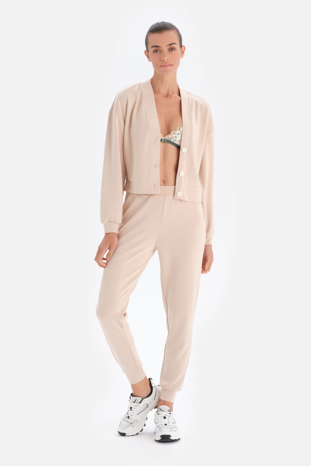 Dagi-Ecru Jogger Leg Sweatpants 6