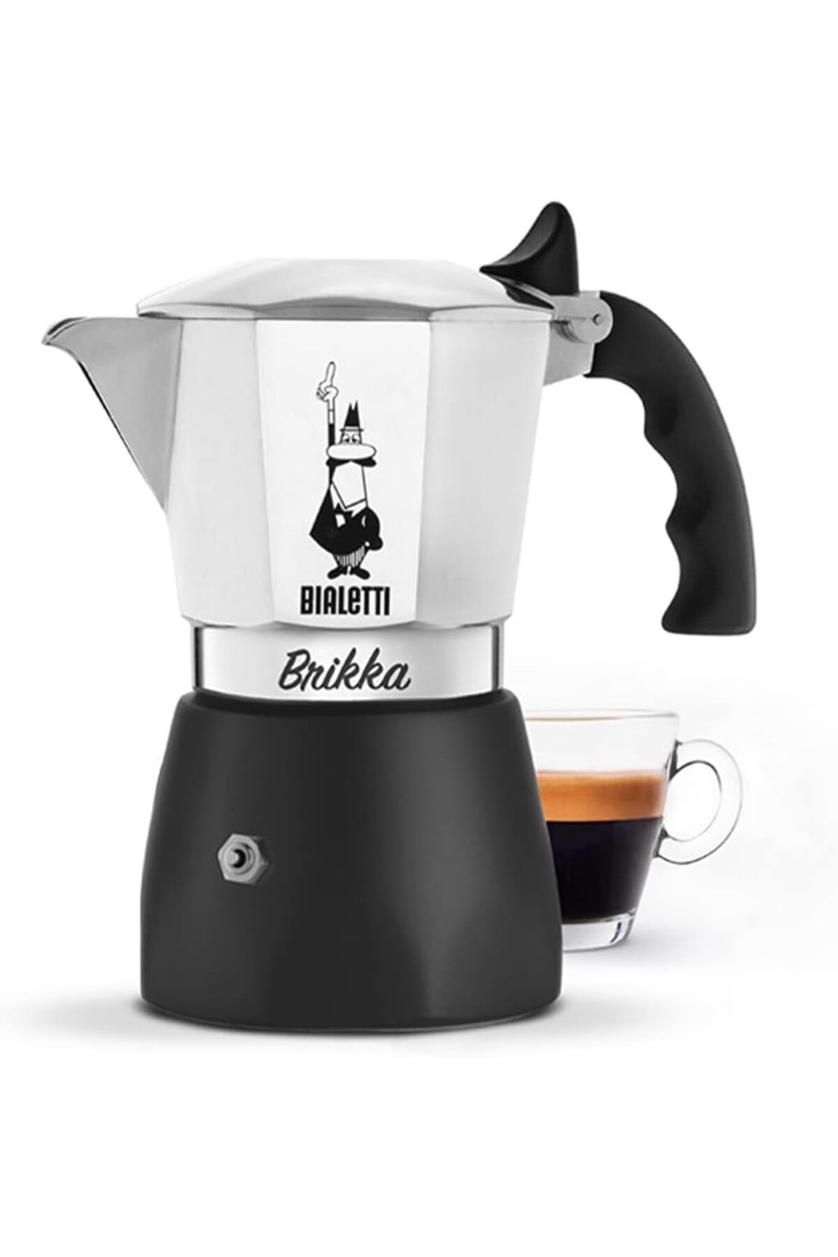 Genel Markalar Bialetti New Brikka Moka Sürahisi, Kremalı Espresso Hazırlayabilen Tek Ocak Kahve Makinesi, 4 Fincan