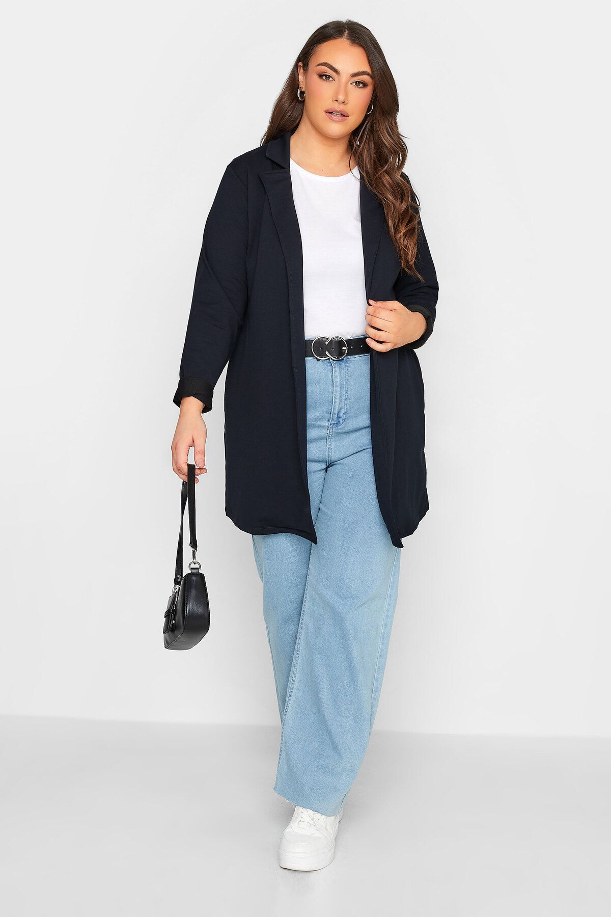 Stil Diva Plus Size Jacket Dark blue Plus Size Trendyol