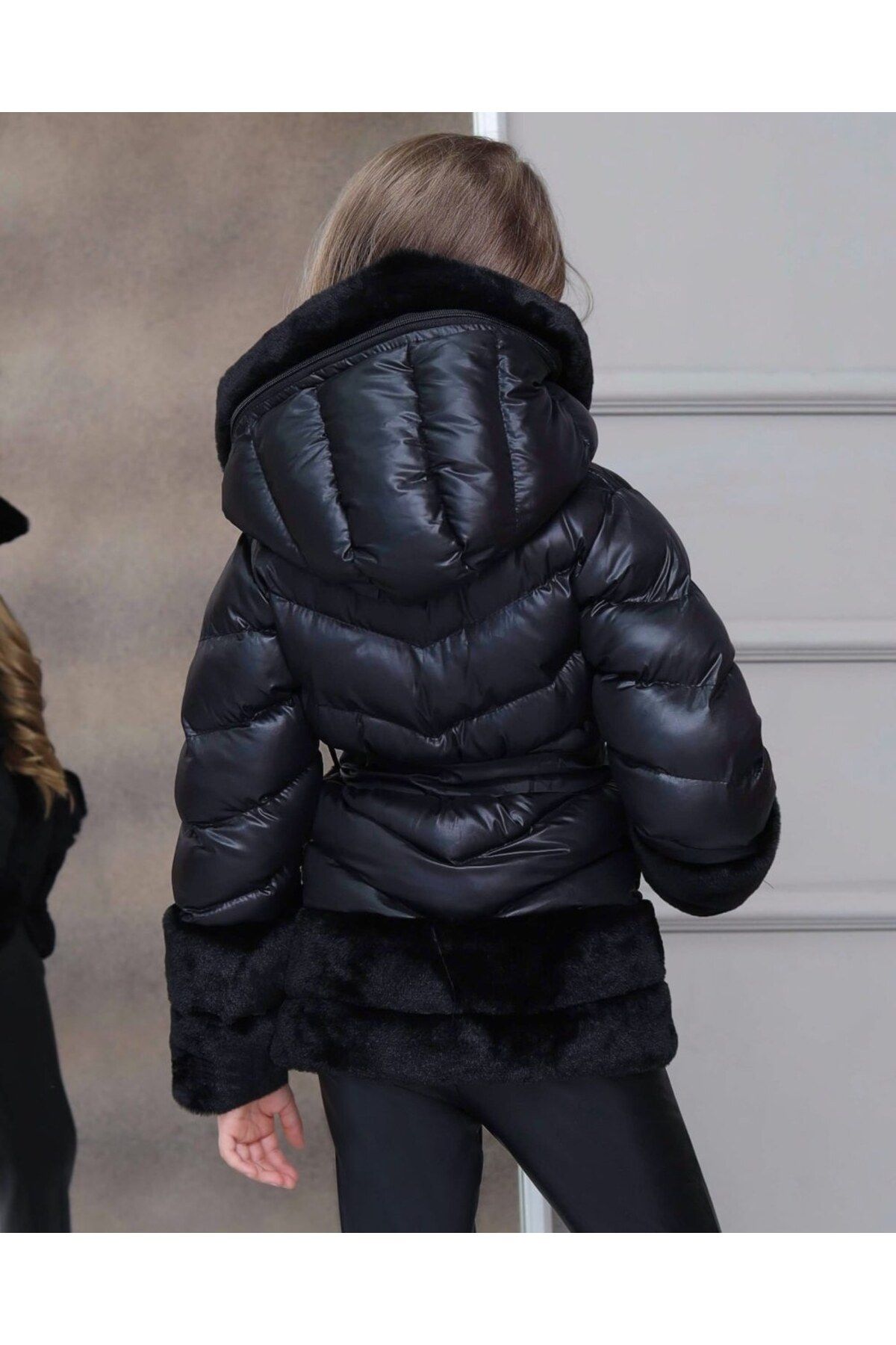 ELISHA Girl s Furry Puffer Jacket Trendyol