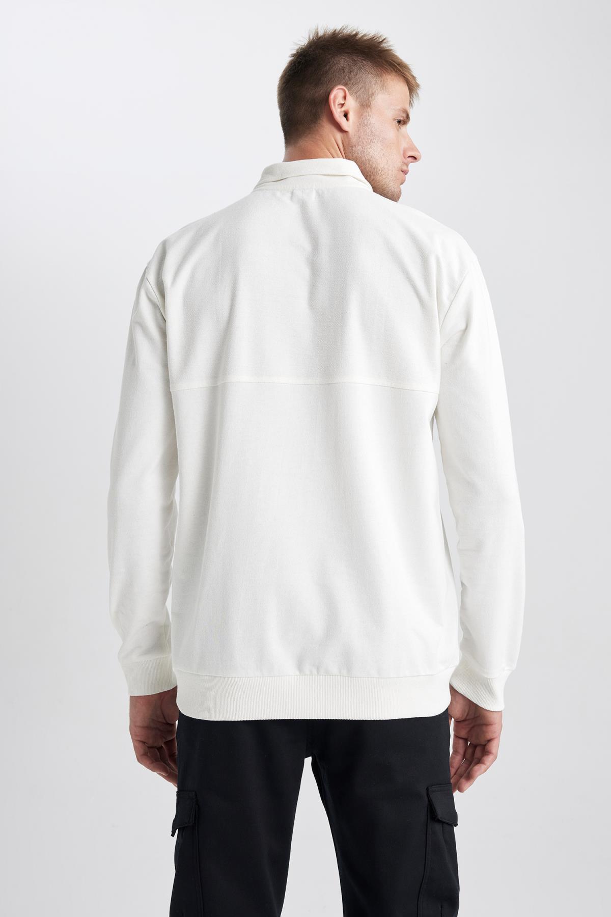 سویشرت مردانه سفید دفاکتو | Y2055AZ23AU اورجینال - تصویر 6