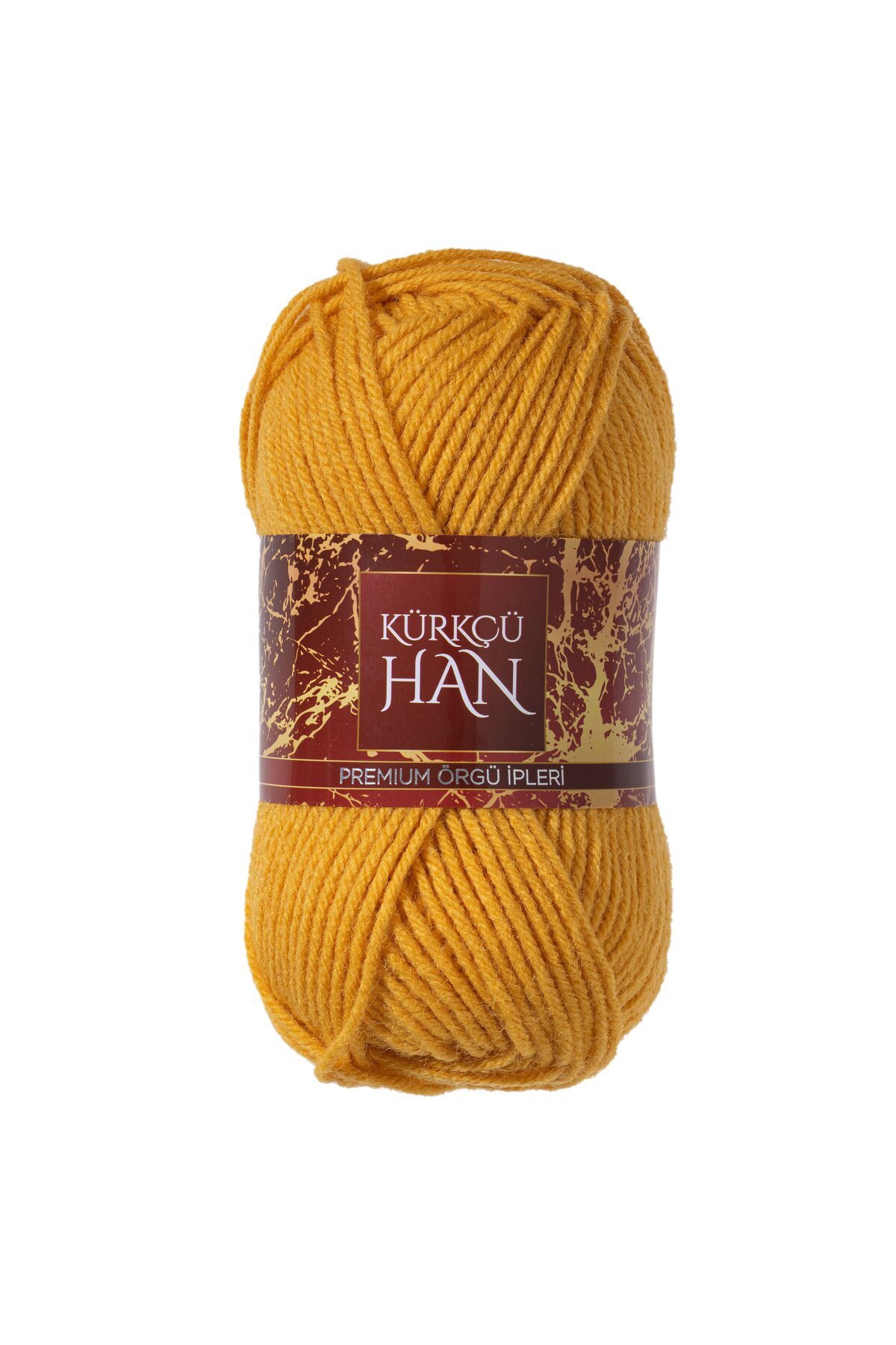 Kürkçü Han Dekor 100gr 100m El Örgü İpi Koyu Altın Sarısı