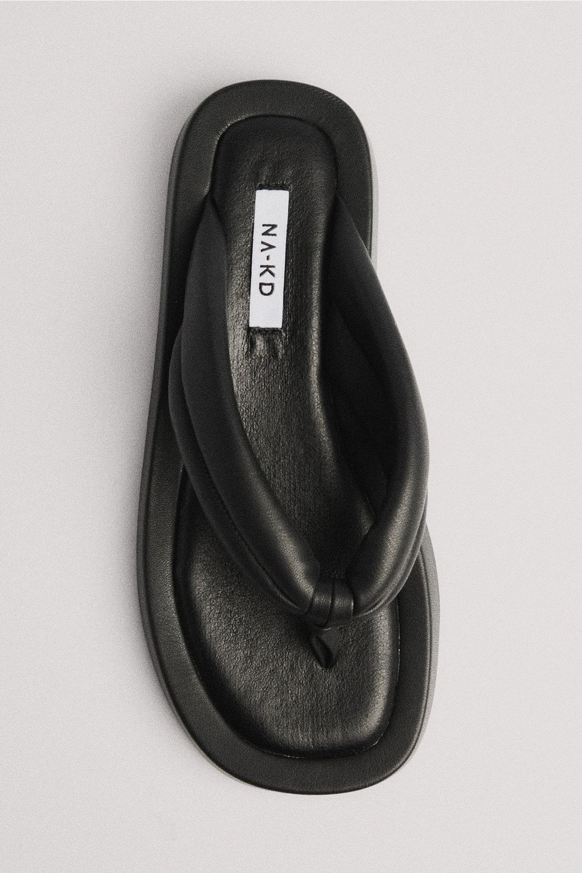 NA KD Sandals Black Flat Trendyol