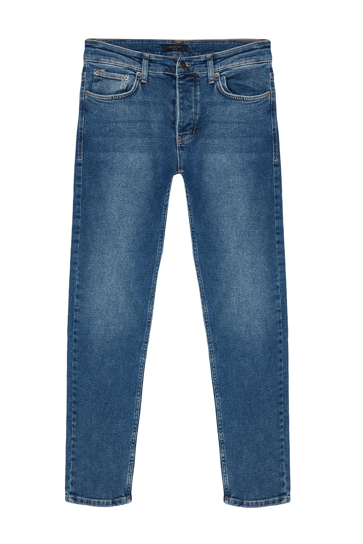 Trendyol Collection Navy Blue Skinny Fit Stretch Fabric Slim Fit Jeans Denim Trousers Tmnaw24Je00006 Trendyol