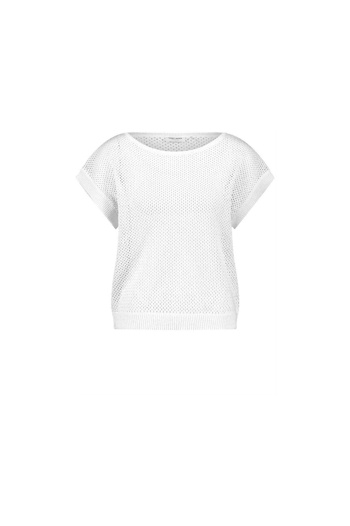 Maglione Gerry Weber Donna – Bianco, Maniche Lunghe, Scollo A V Con Delicato Effetto Frange - 2