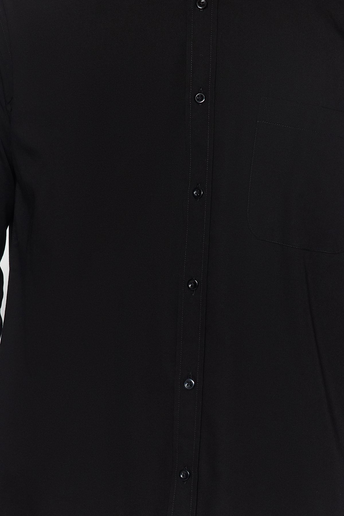 Trendyol Collection-Cămașă neagră cu guler high-end ediție limitată - Regular Fit TMNAW24GO00027 10