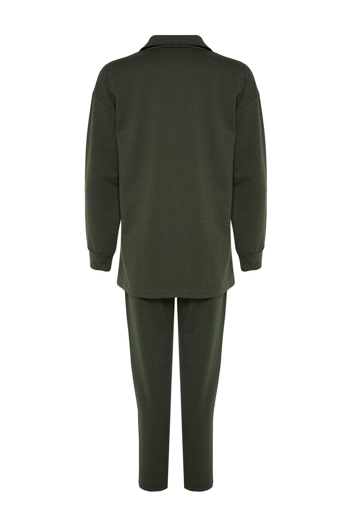 Trendyol Modest-Set de trening tricotat cu buzunar verde TCTAW23EN00032 8