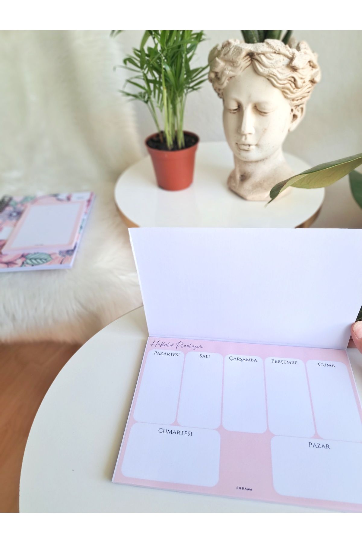 EB AJANS-Pink Floral 3-Piece Notebook Set-ajanda/notepad/planner/spiral Notebook- Set 46 3
