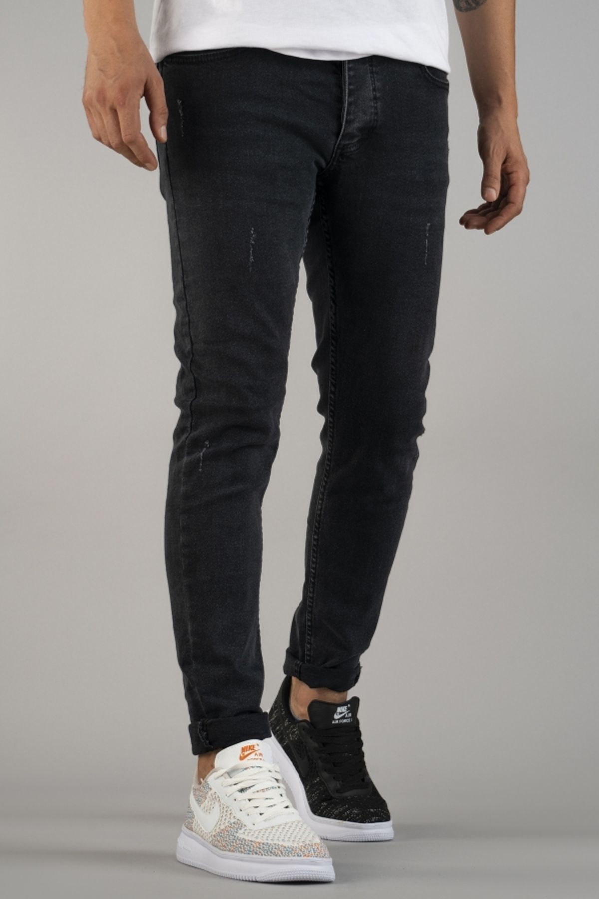 bombe-Pánské Slim Fit Džínové kalhoty Slim Fit s manžetou 5
