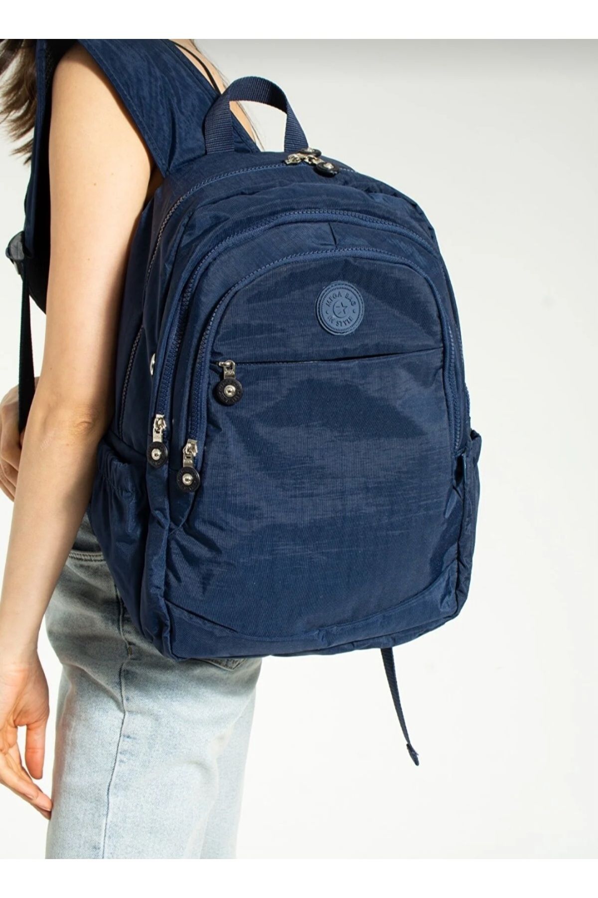 Mega LARGE SIZE SCHOOL BAG DARK BLUE UNISEX RAINWATER PROOF