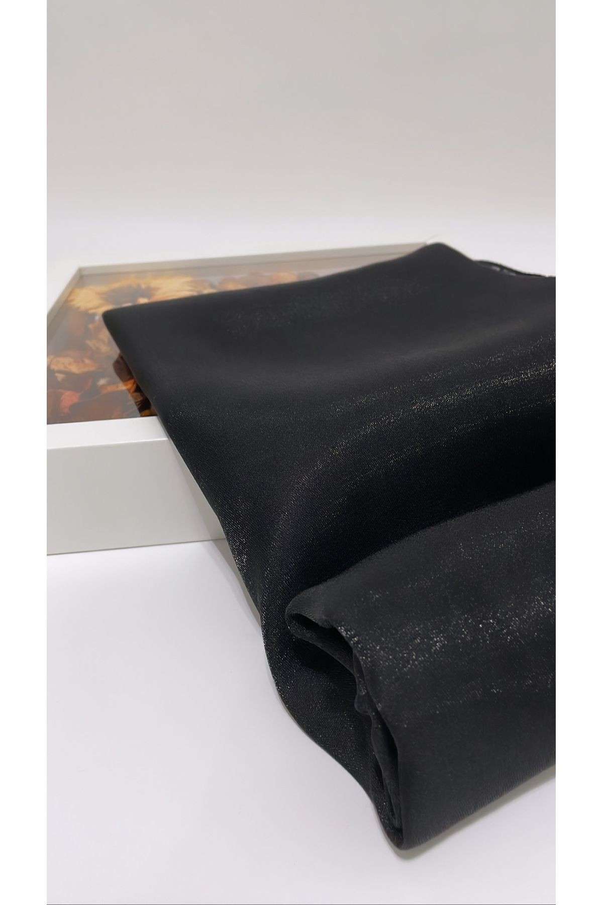 Onur-Şal - ţesătură rochie de seară Lurex Şal strălucitor Îmbrăcăminte hijab Magazin de modă Calitate Client (NEGRU) 2