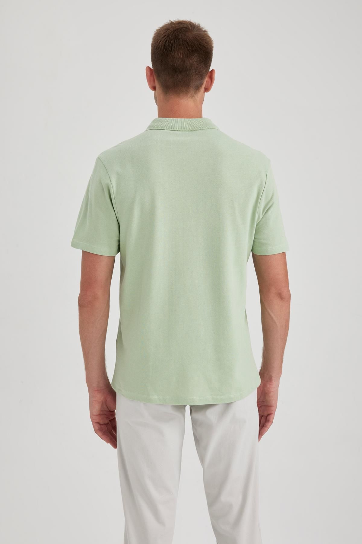 DeFacto-Kurzarm-T-Shirt mit Polokragen in normaler Passform 8