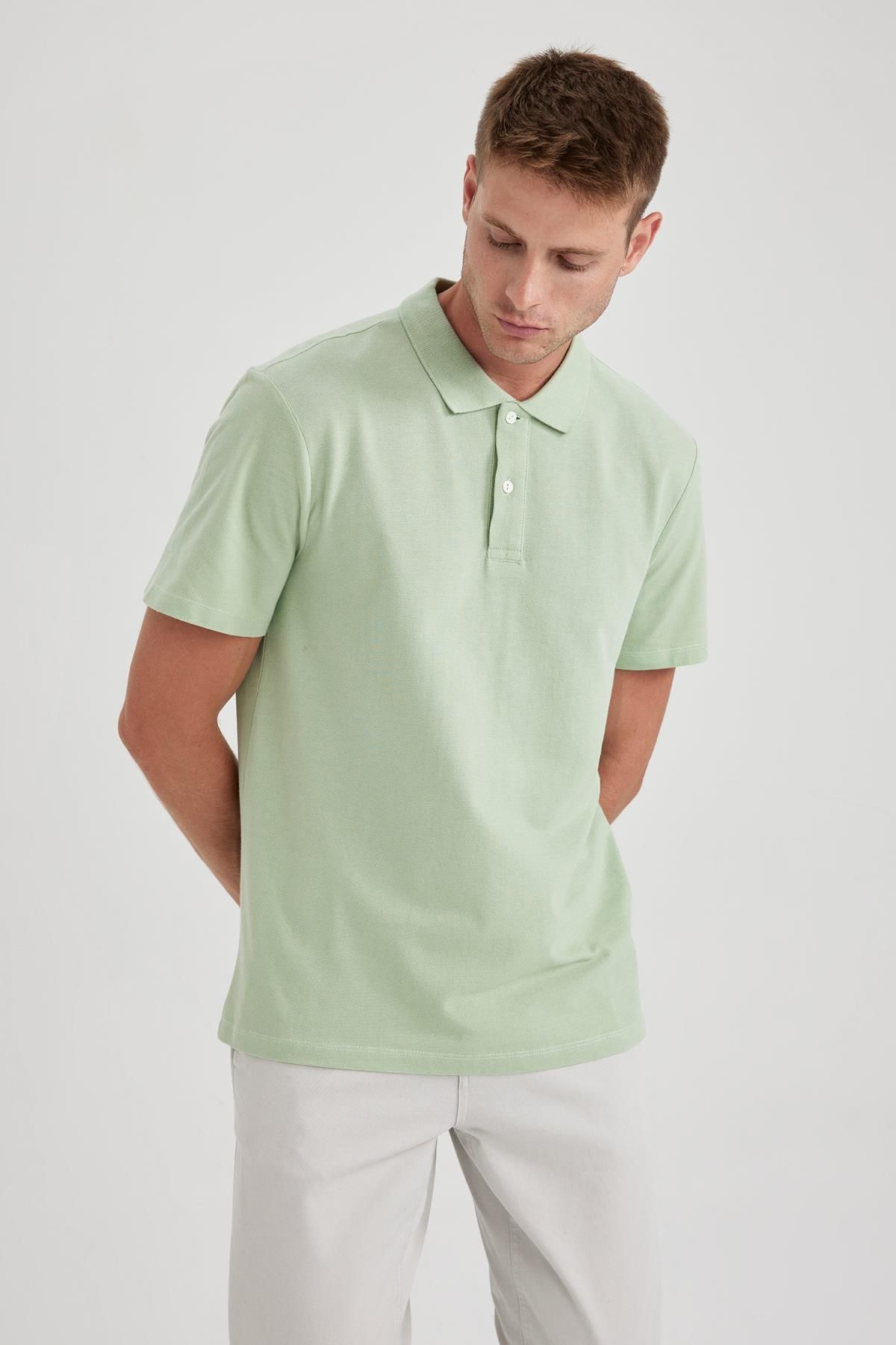 DeFacto-Kurzarm-T-Shirt mit Polokragen in normaler Passform 6