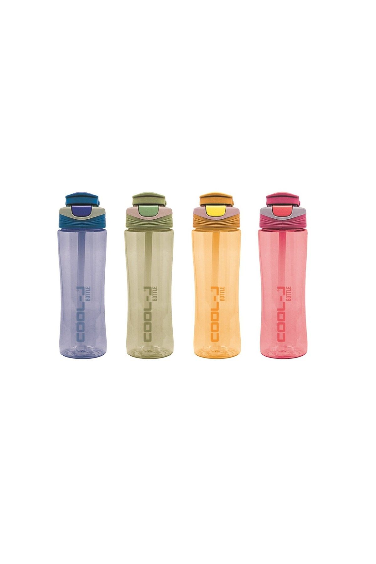 Gıpta-Flask with Straw (Juicer) 600Ml Tritan (Mixed Color 1 Piece) K7582 1
