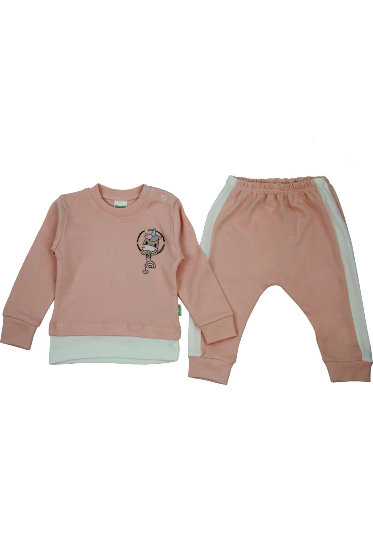 Memoza-UNICORN AND CAT PATTERNED EMBROIDERED LONG SLEEVE 2-PIECE SET 2