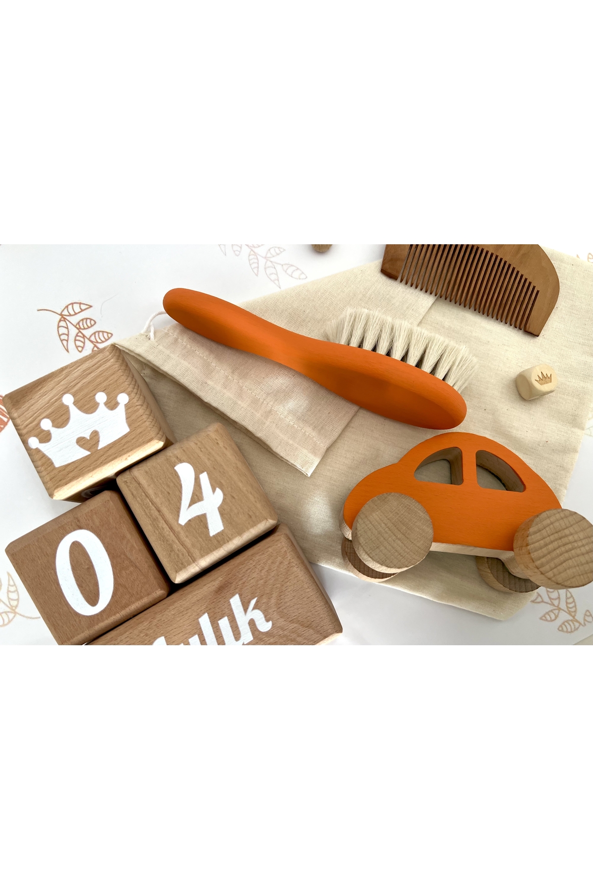 Bebek anı küpü ve dekor ahşap 4lü set ,bebek dekor hediyelik