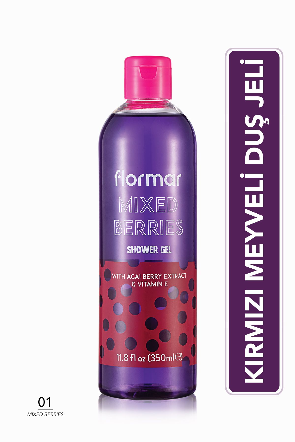 Flormar شوینده حمام مغذی با بوی میوه گل حمام میوه قرمز