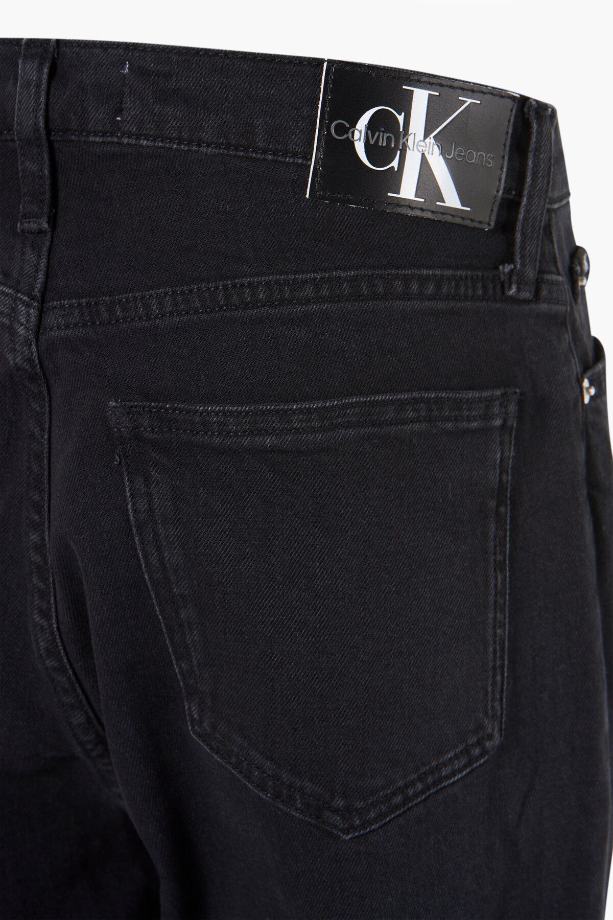 Calvin Klein پارچه بافت زنانه معمولی کمر راست مدل جین مشکی J20J221659-1BY