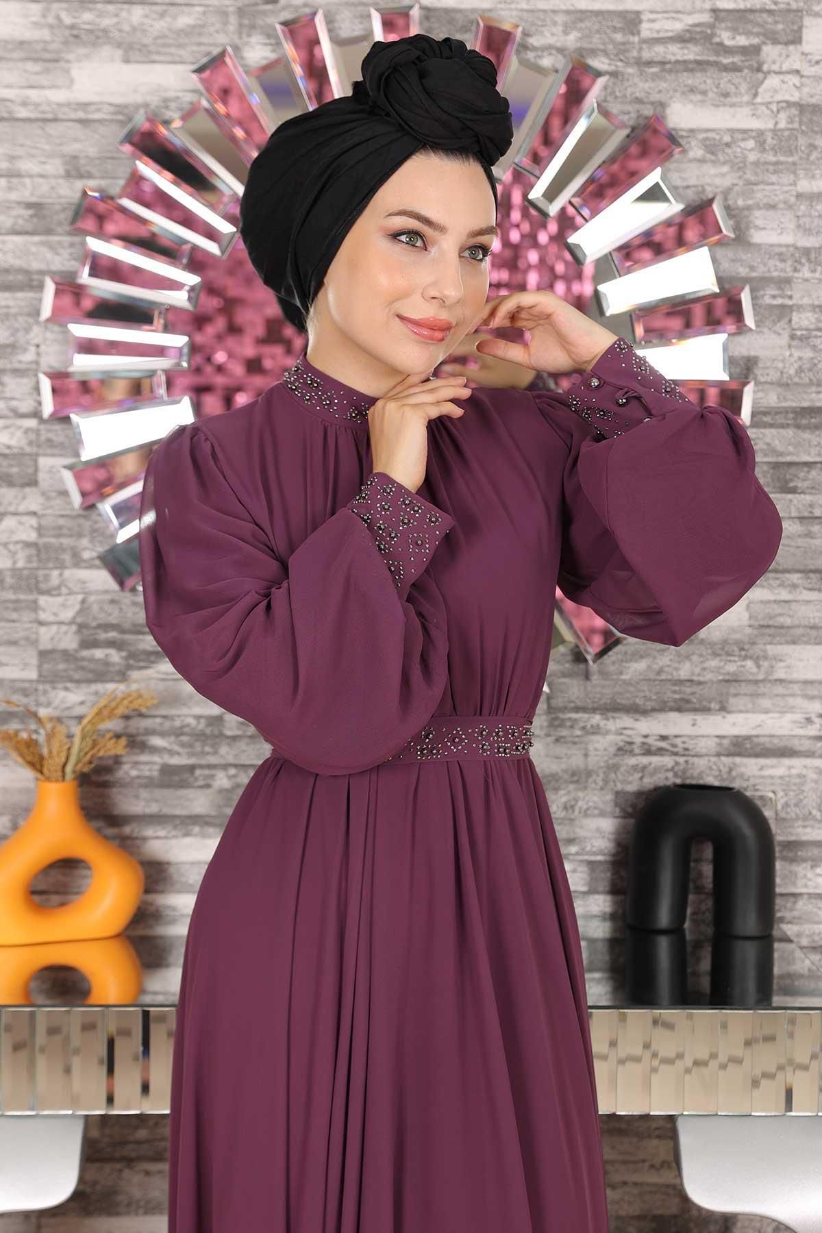 Plum chiffon dress outlet