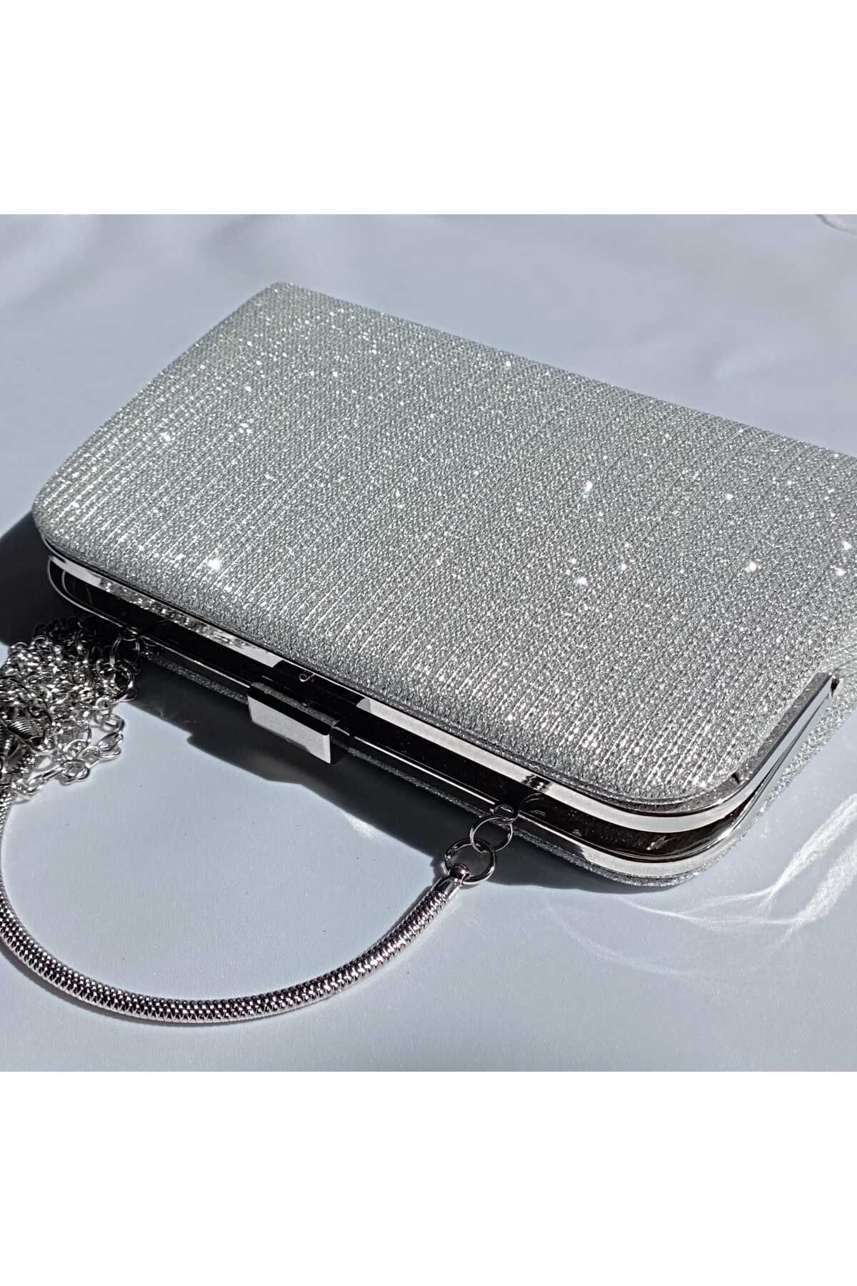Plain silver clutch sales