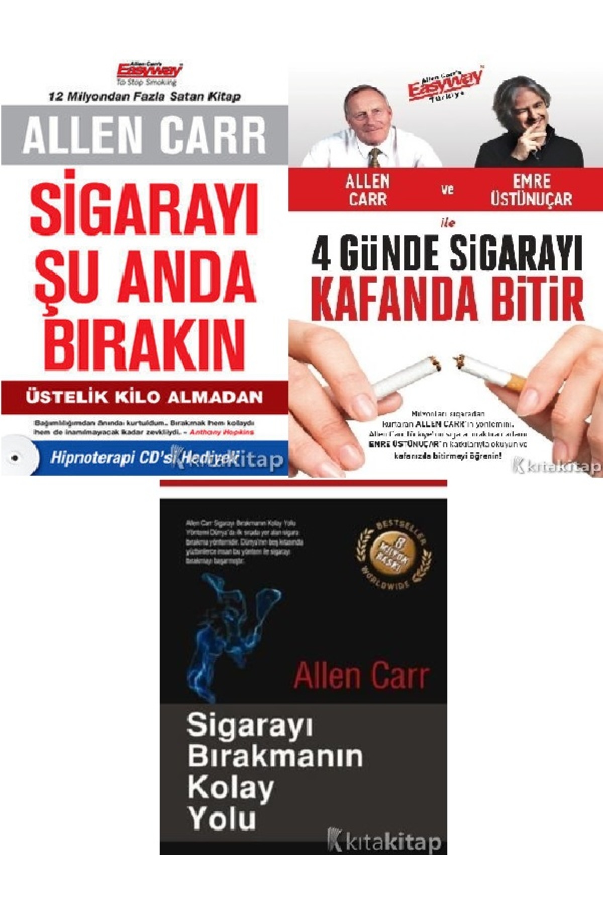 Kronik Kitap Sigarayı Şu Anda Bırakın-4 Günde Sigarayı Kafanda Bitir-Sigarayı Bırakmanın Kolay Yolu-Allen Carr