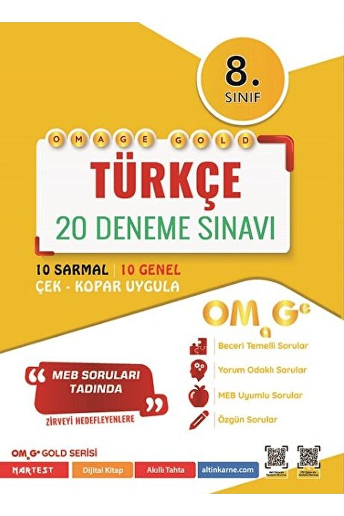 8. Sınıf Omage Gold Türkçe 20 Deneme Sınavı / Kolektif / Nartest Yayınevi