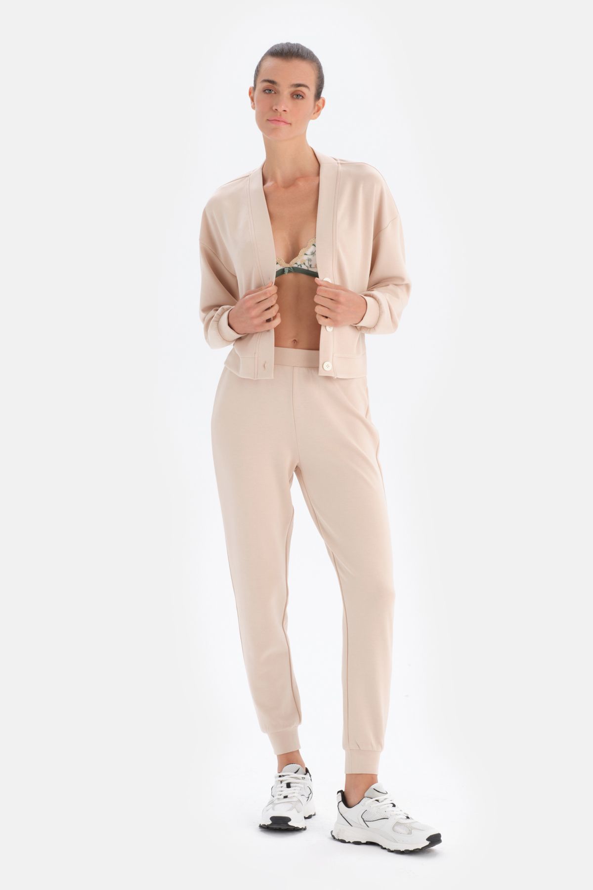 Dagi-Ecru Jogger Leg Sweatpants 5