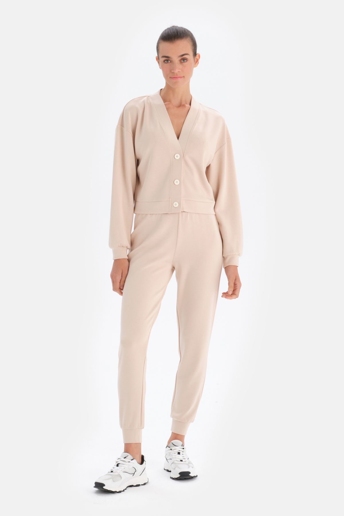 Dagi-Ecru Jogger Leg Sweatpants 1