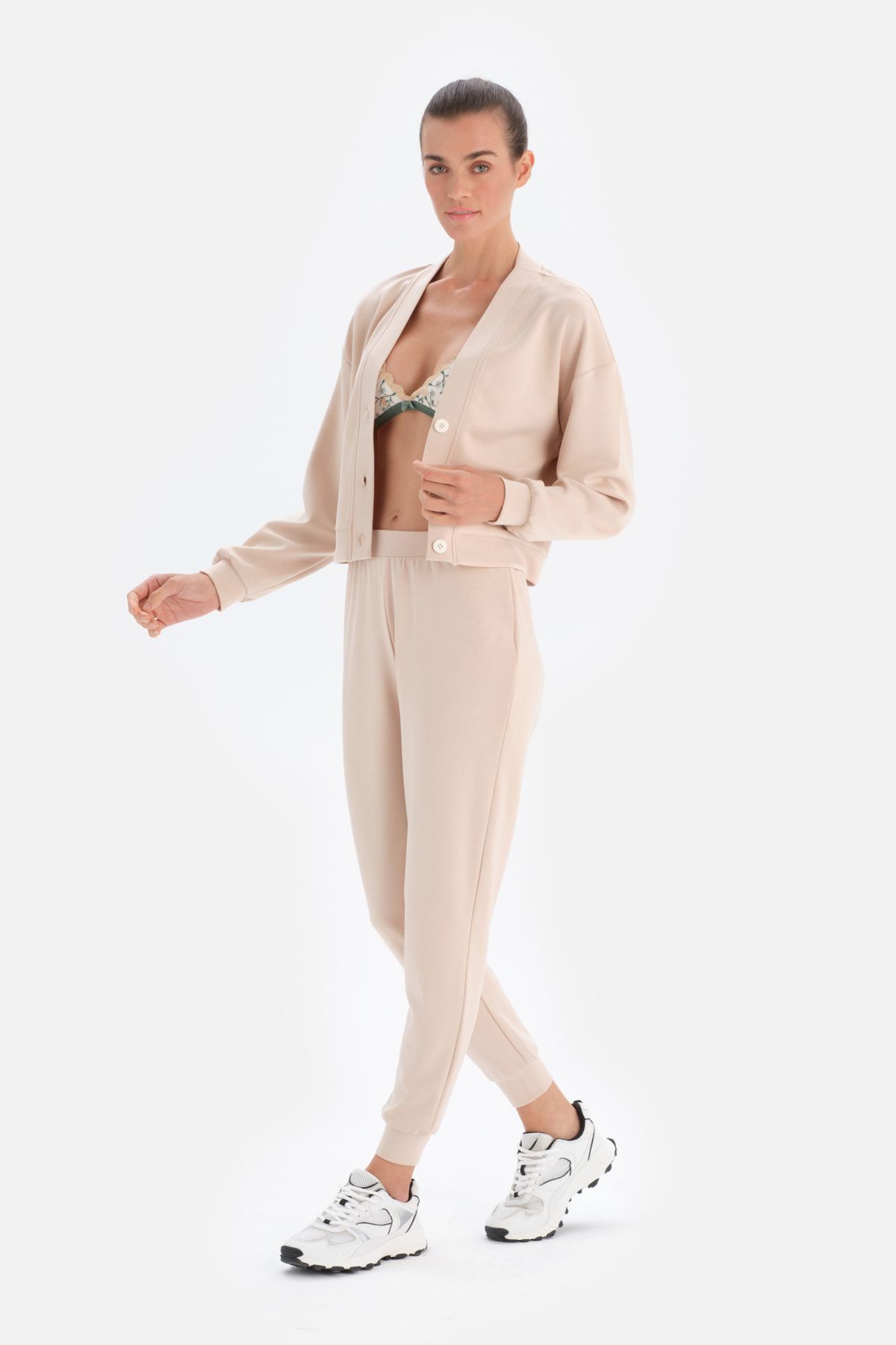 Dagi-Ecru Jogger Leg Sweatpants 3