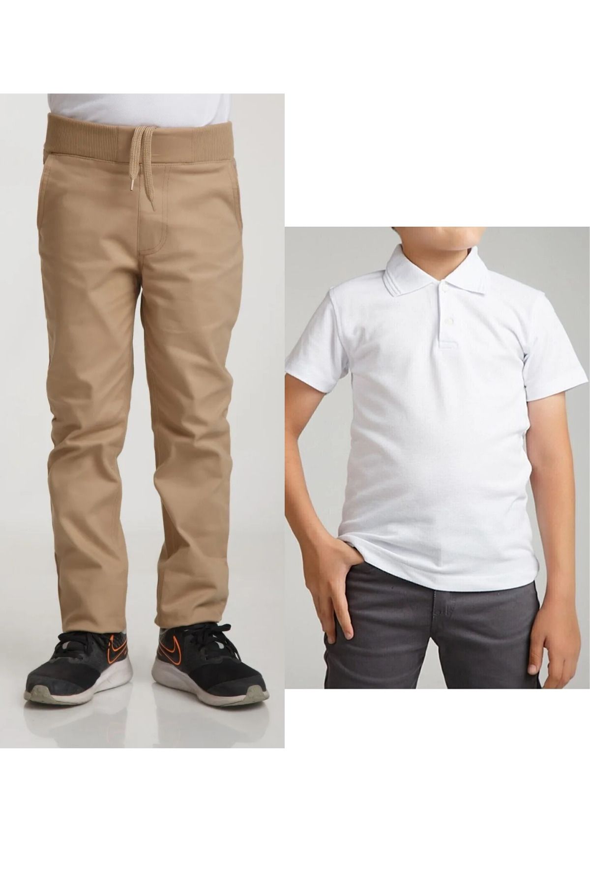 White polo shirt best sale and khaki pants