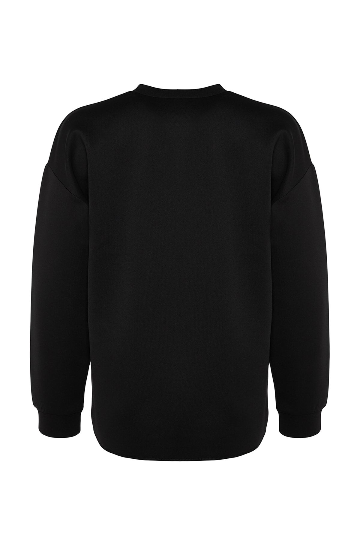 Trendyol Modest-Czarna koronkowa, szczegółowa bluza z dzianiny dla nurków/nurków TCTAW24TW00008 8