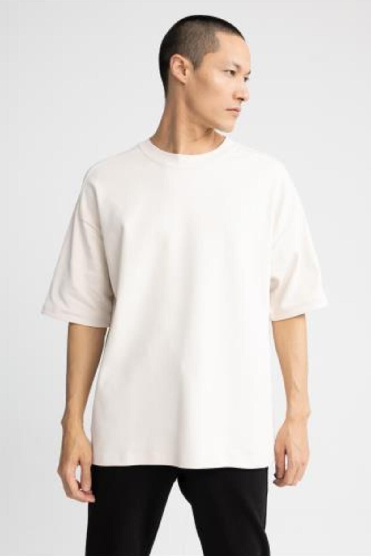 DeFacto-Oversize Fit Crew Neck Basic κοντομάνικο μπλουζάκι 6