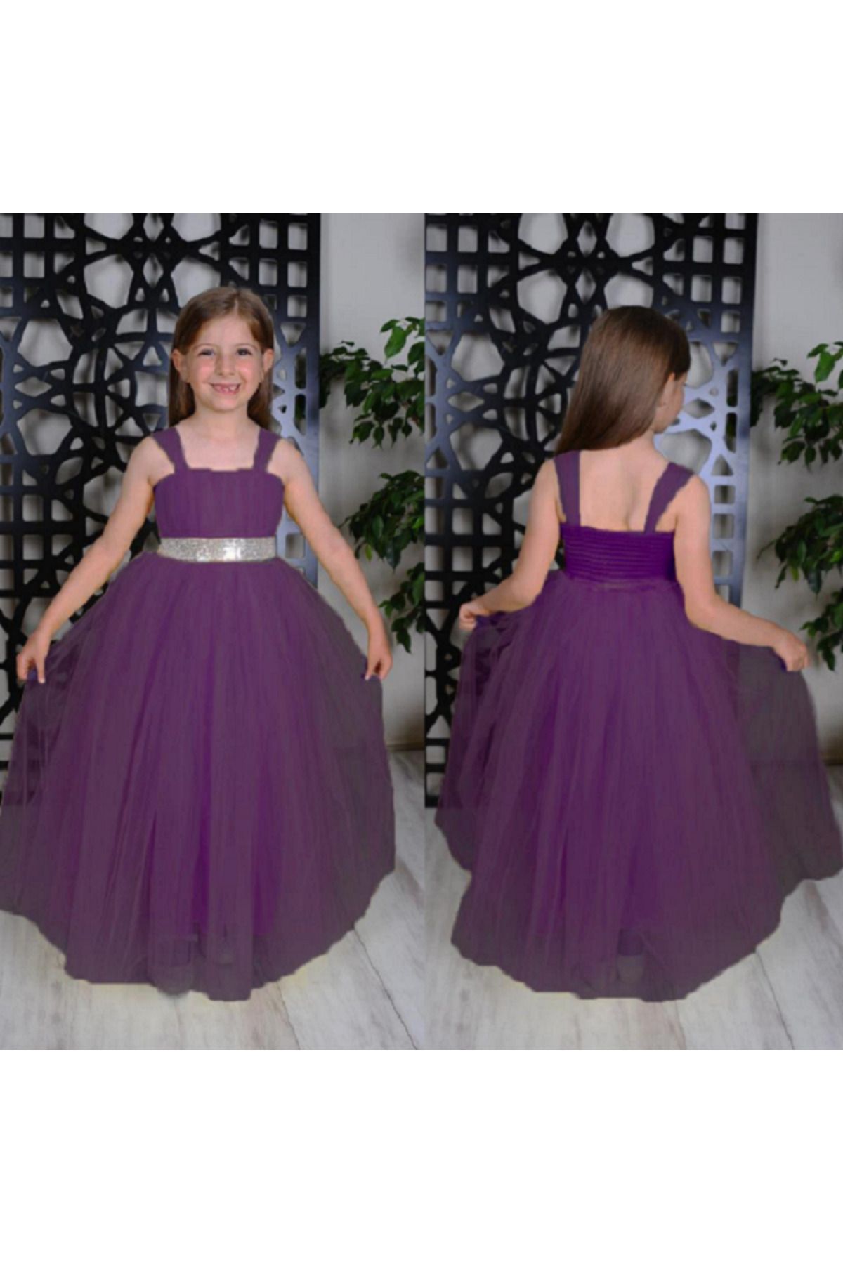 Deep purple shop flower girl dresses