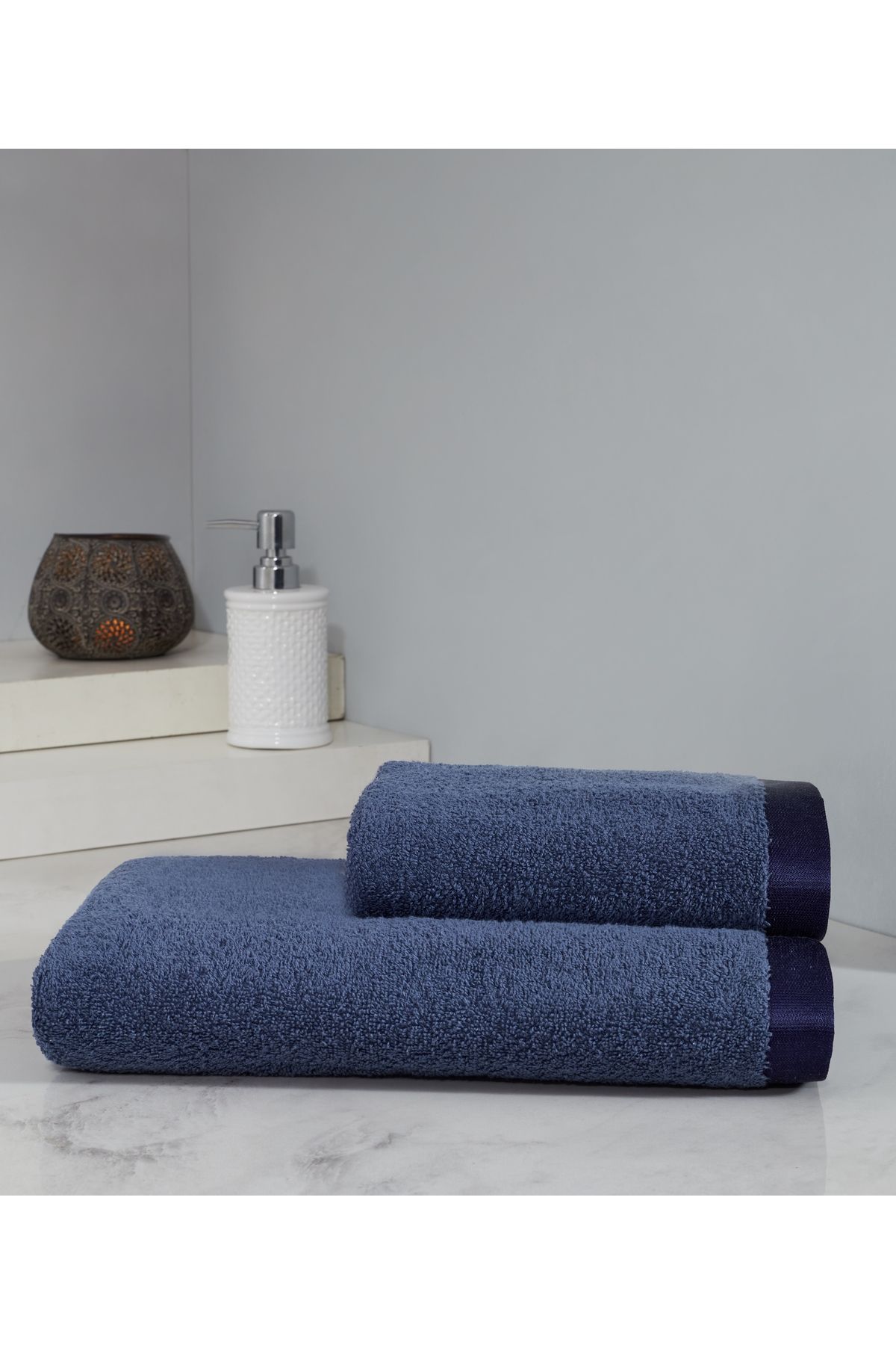 Navy and gray bath on sale towels
