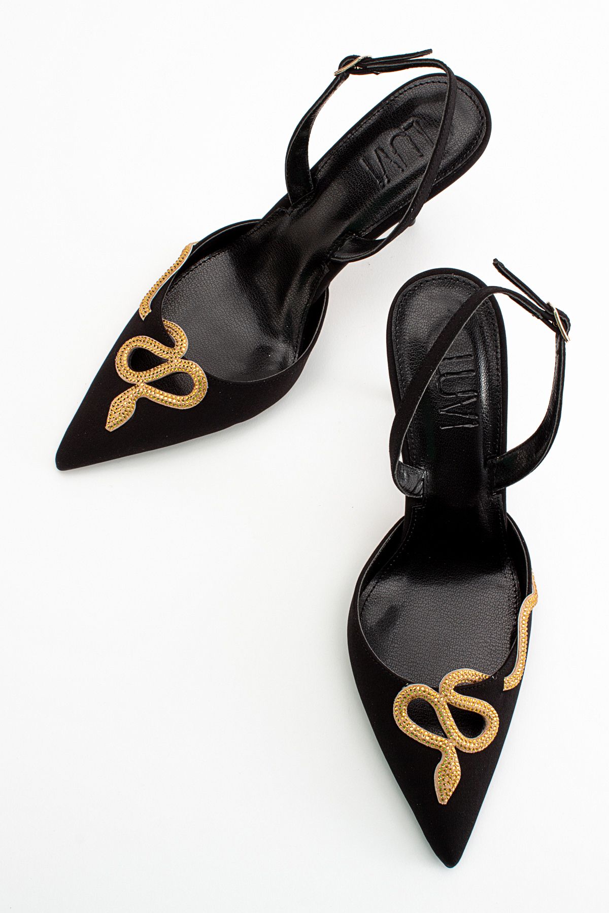 کفش پاشنه کلاسیک سیاه زنانه مولپو اورجینال luvishoes