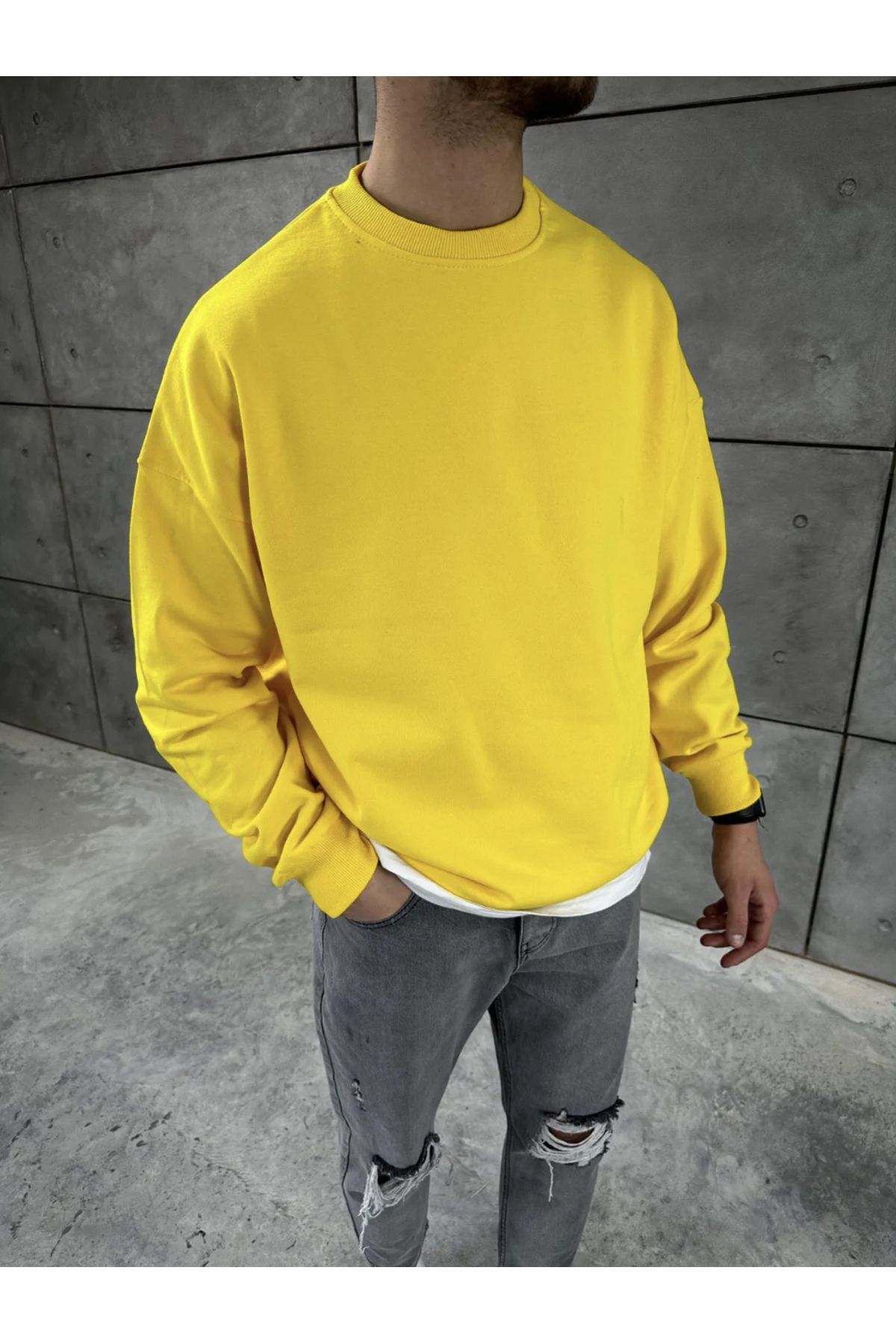 Plain yellow sweatshirt deals