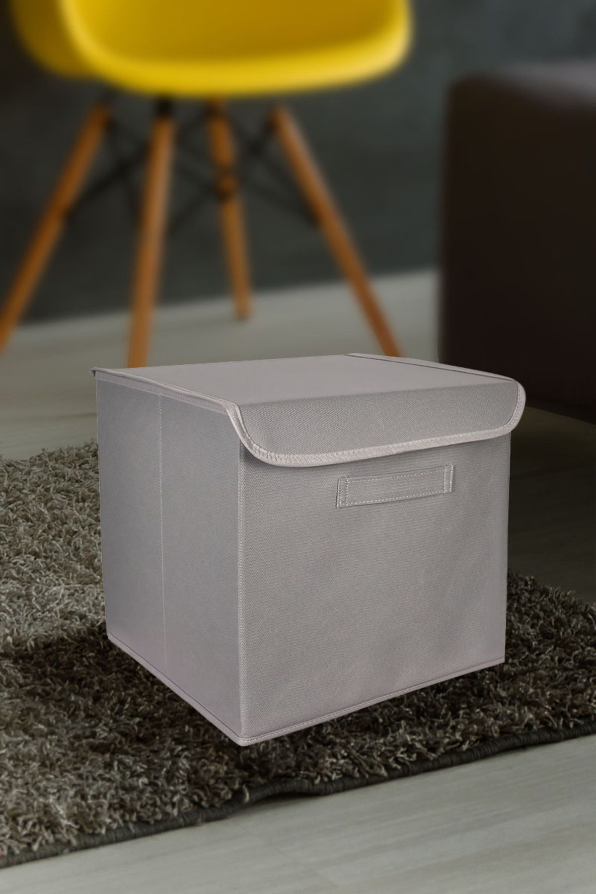 PREND HOME Gray Fabric 30x30x30 Storage Box