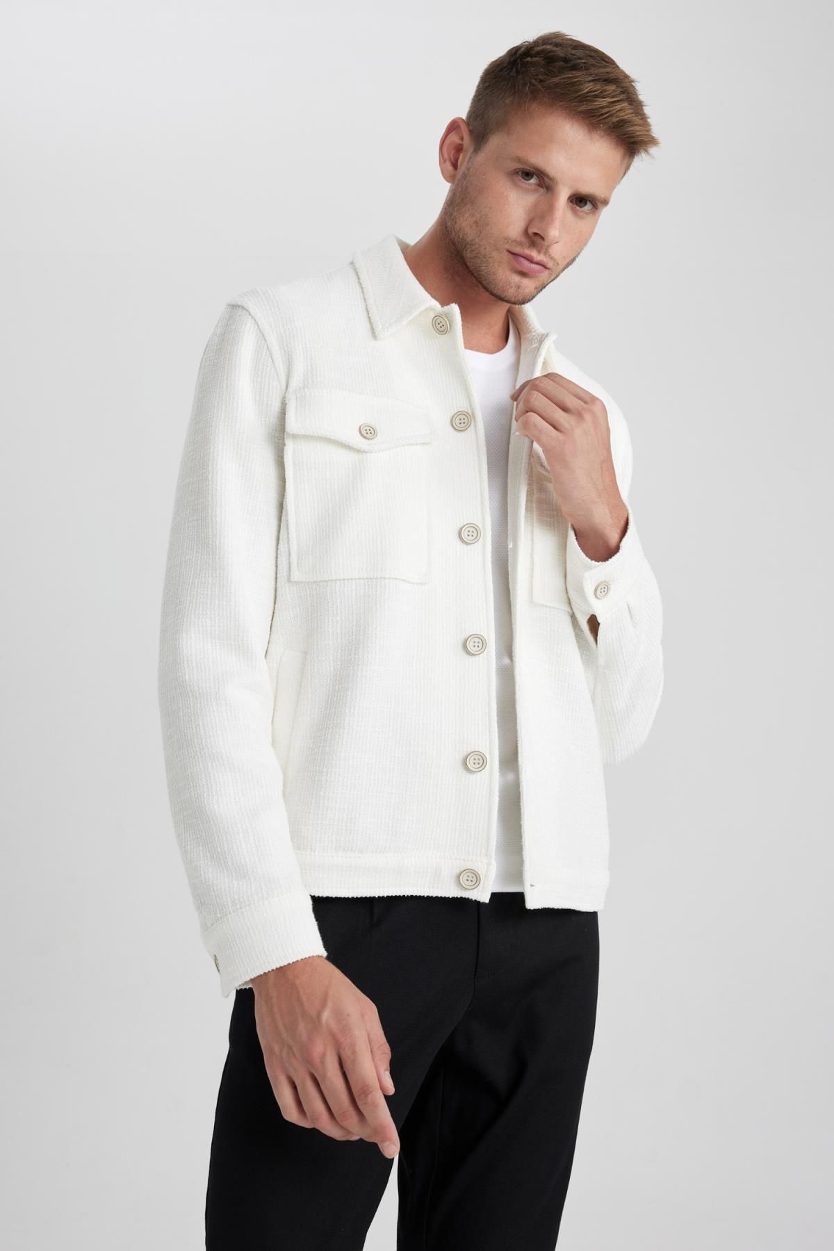 White discount polo coat