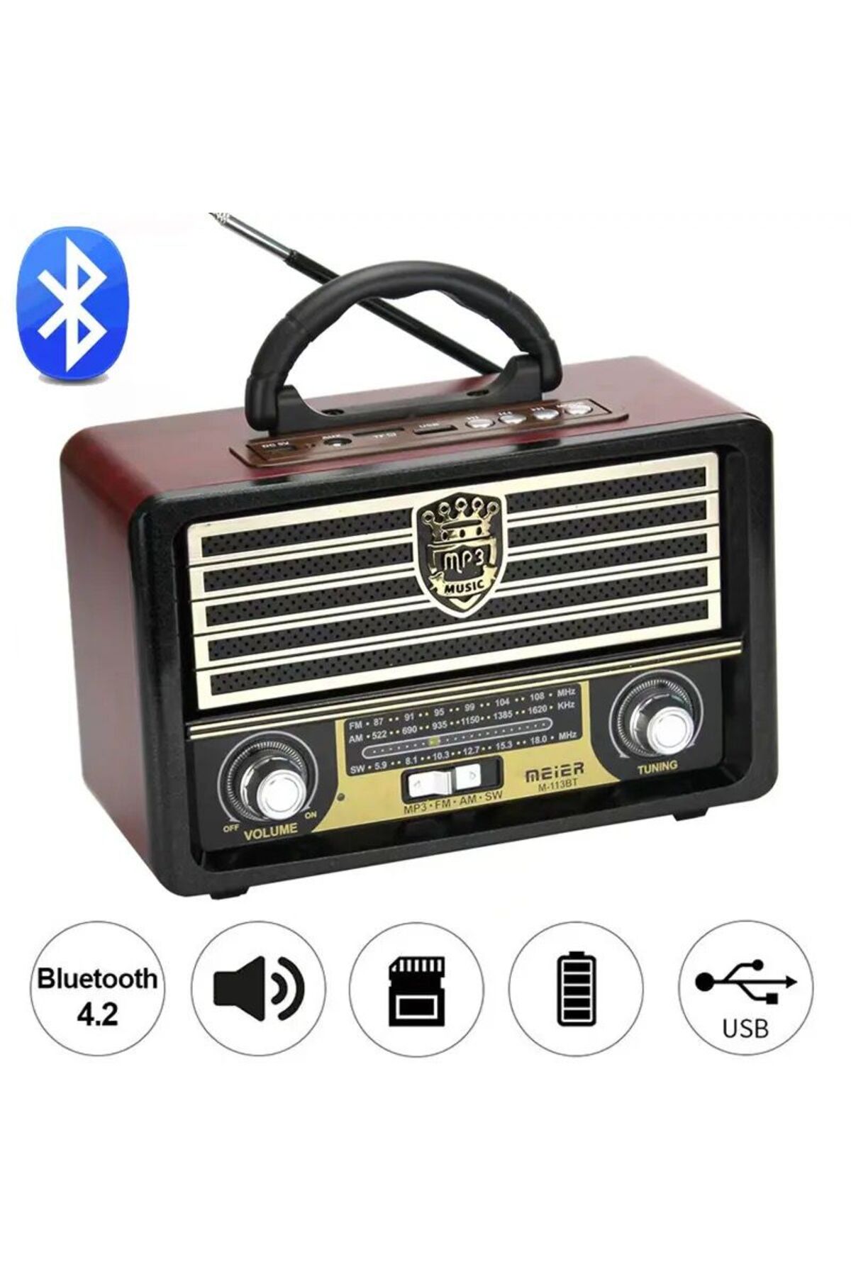 Smart Bluetooth Speaker Radio with Antiquated Nostalgia Design