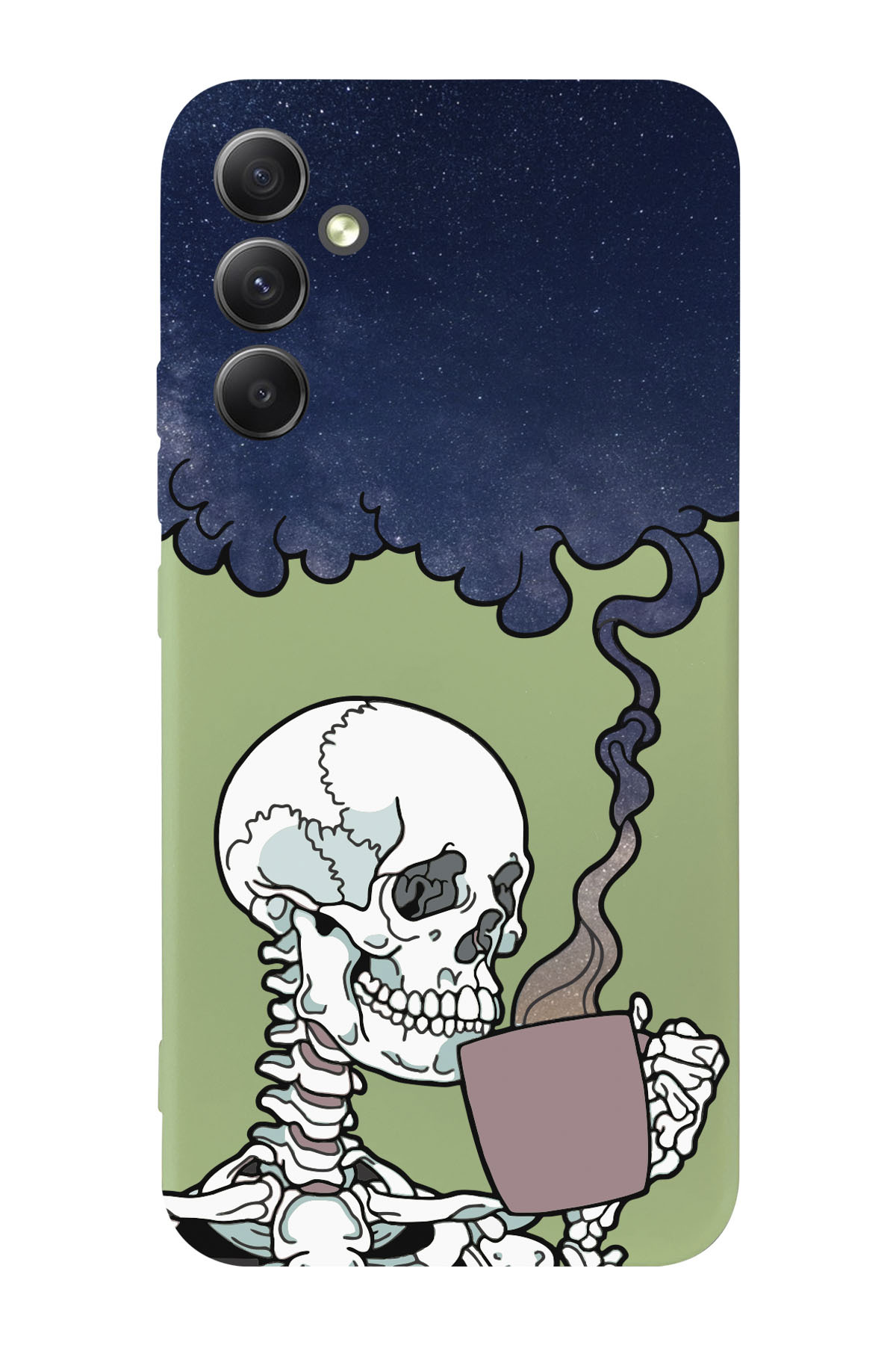 Galaxy A34 5g Compatible Thoughtful Skull Design Phone Case
