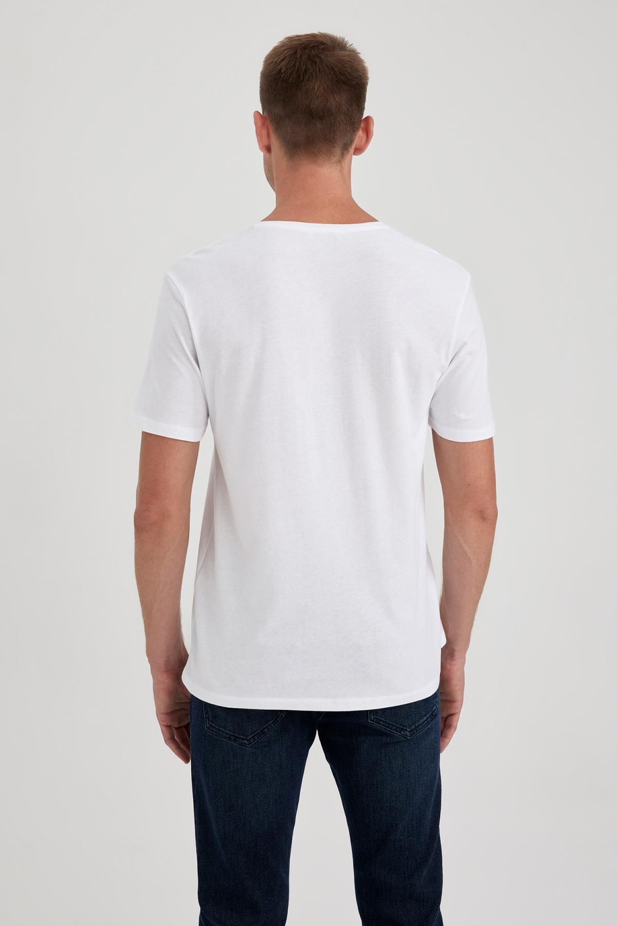 DeFacto-V-nyakú Slim Fit póló 7