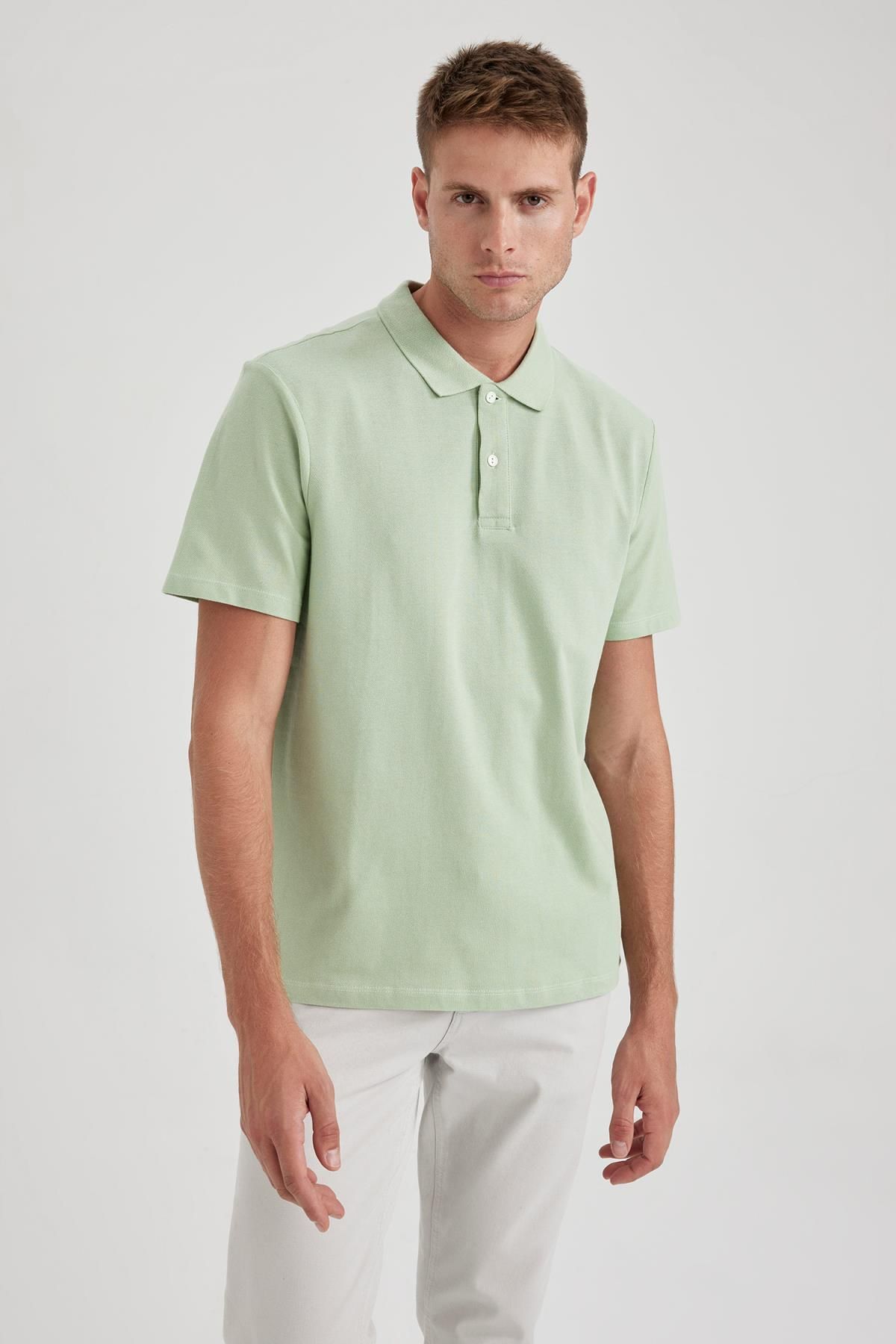 DeFacto-Kurzarm-T-Shirt mit Polokragen in normaler Passform 5