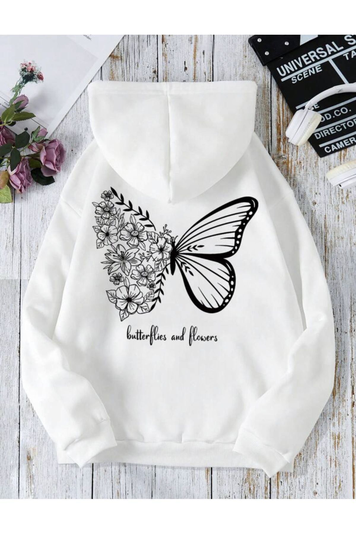 White discount butterfly sweatshirt