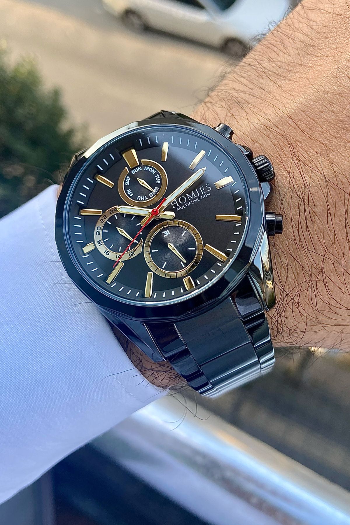 Hugo boss grand prix gq black chronograph men's watch hotsell