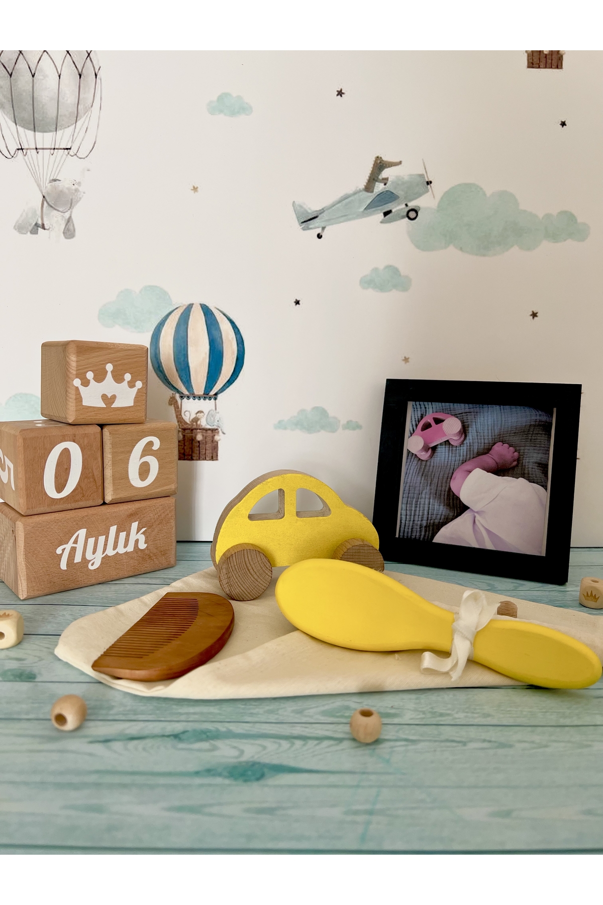 Bebek Anı Küpü 5li Set Ahşap Dekor