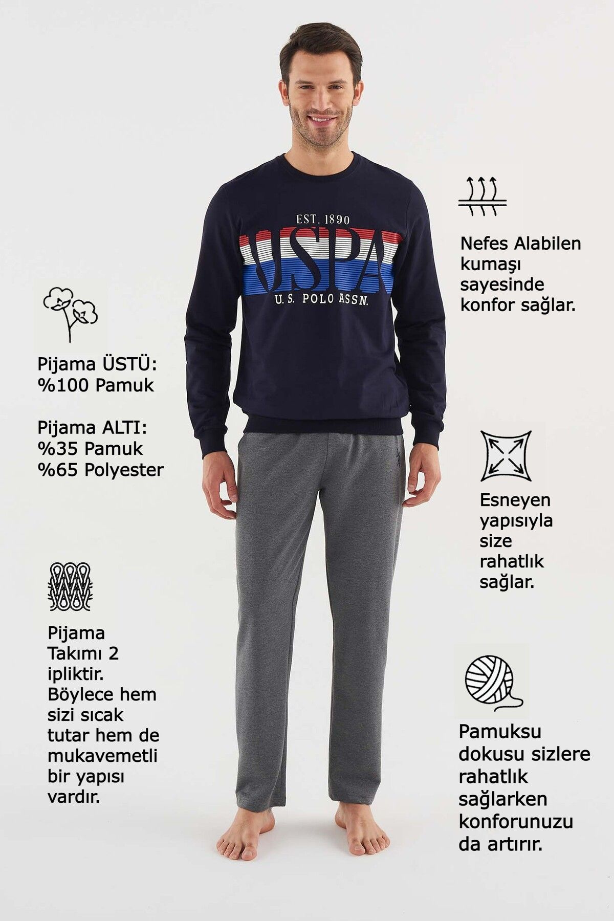 Us polo best sale association men's pyjamas